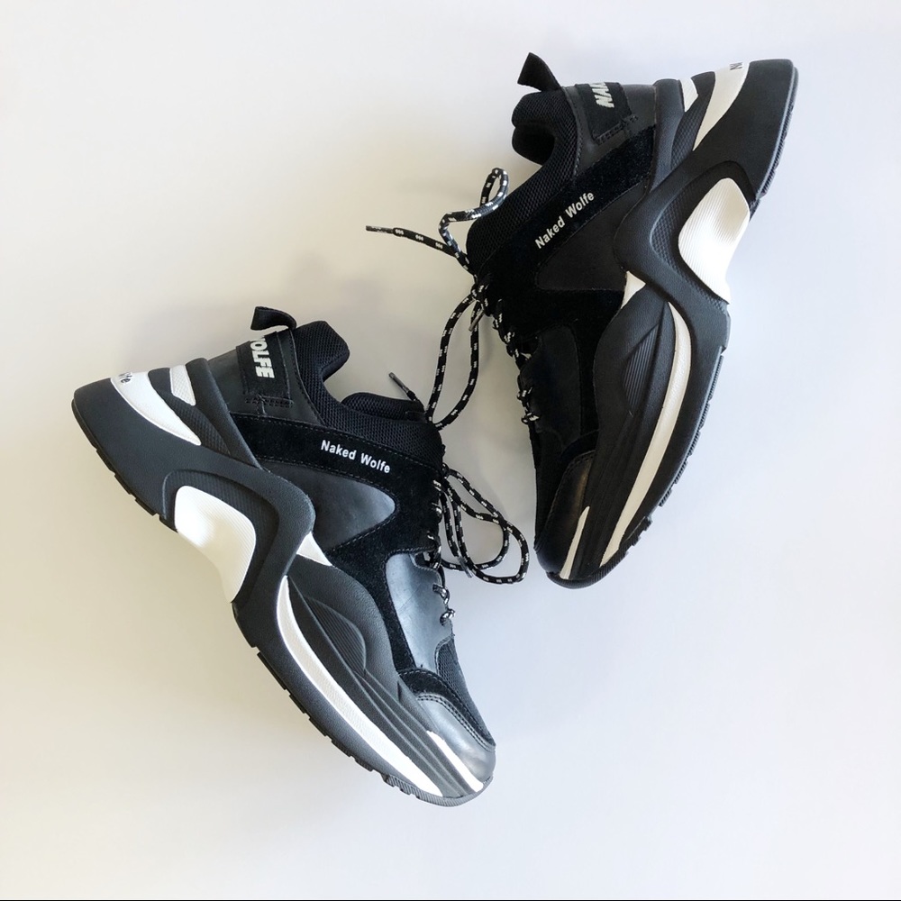 Naked Wolfe Track Leather and Mesh Trainers 11